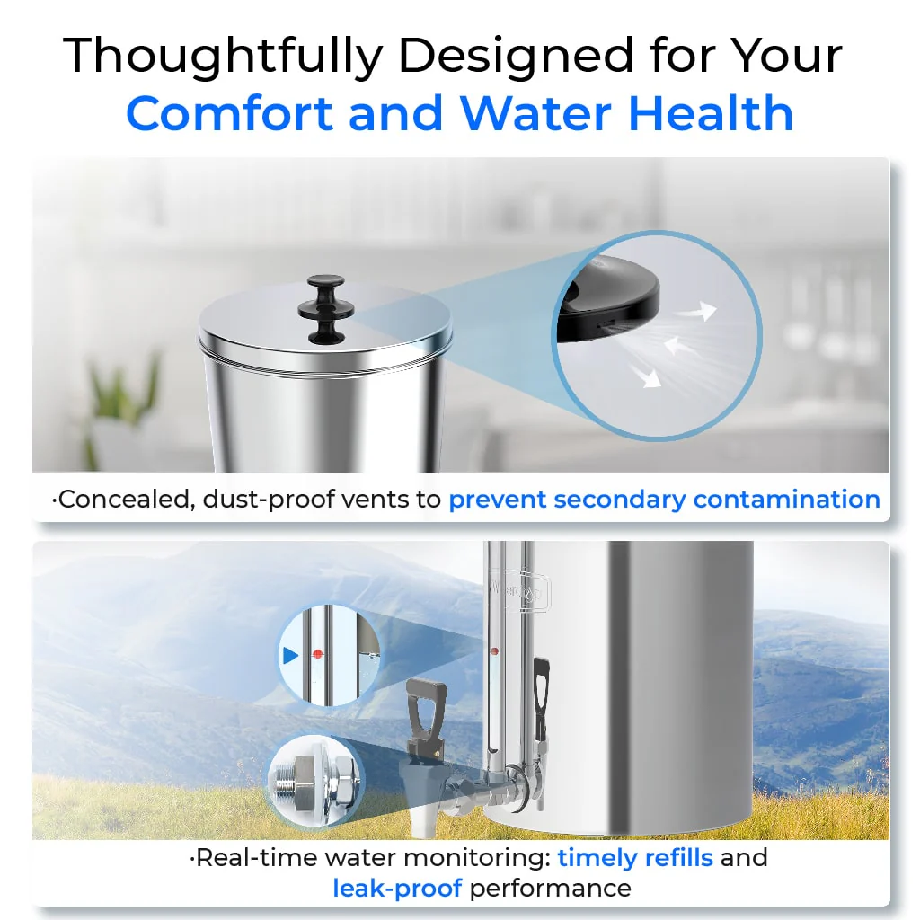 Waterdrop 2.25-gallon King Tank Gravity Water Filter System, Without Stand - Image 10