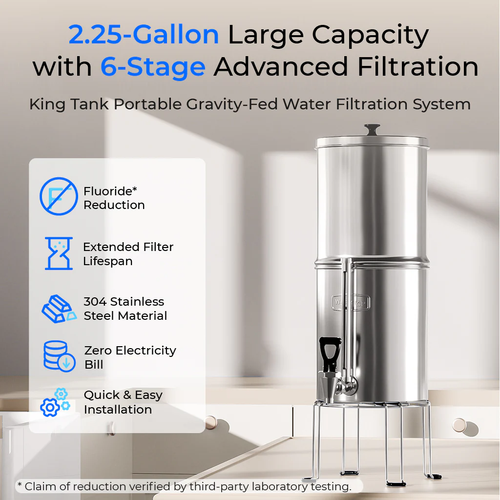 Waterdrop 2.25-gallon King Tank Gravity Water Filter System, With Stand - Image 4